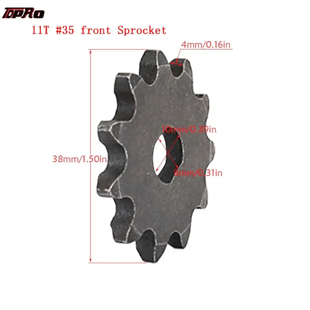 Front motor #35 sprocket 11T teeth for H-shape Motor Mini ATV    Electric Scooter Motorbike Go Kart Drift Trike 4 Wheeler Quad