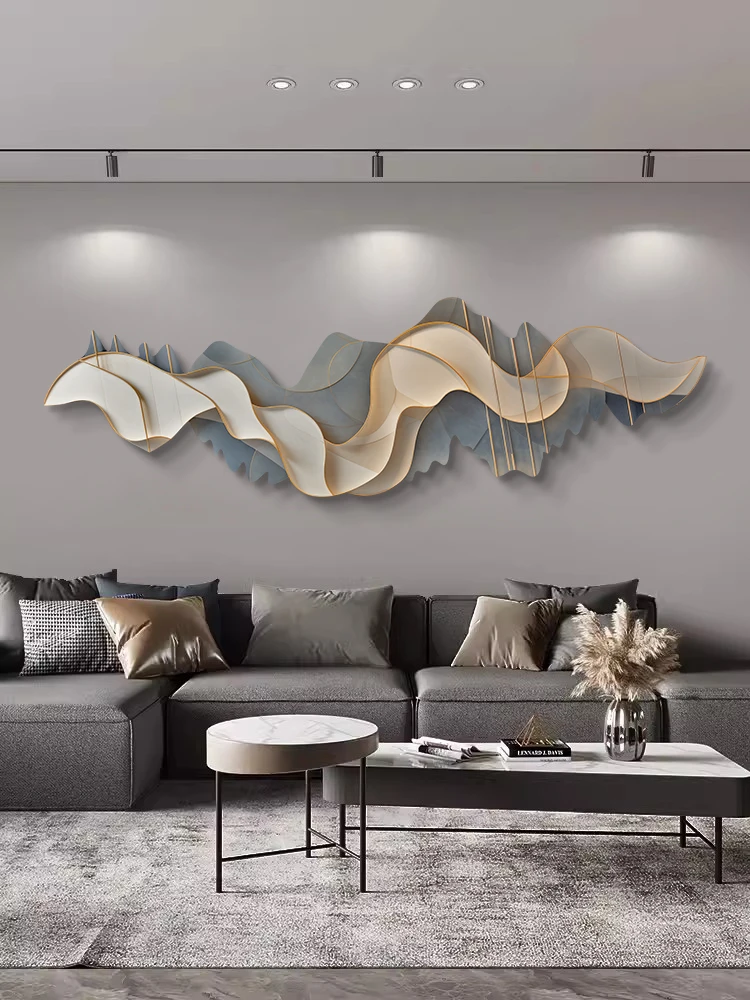 Backed by the mountain, light luxury style, living room decoration paintings, abstract creative sofas, background wall paintings