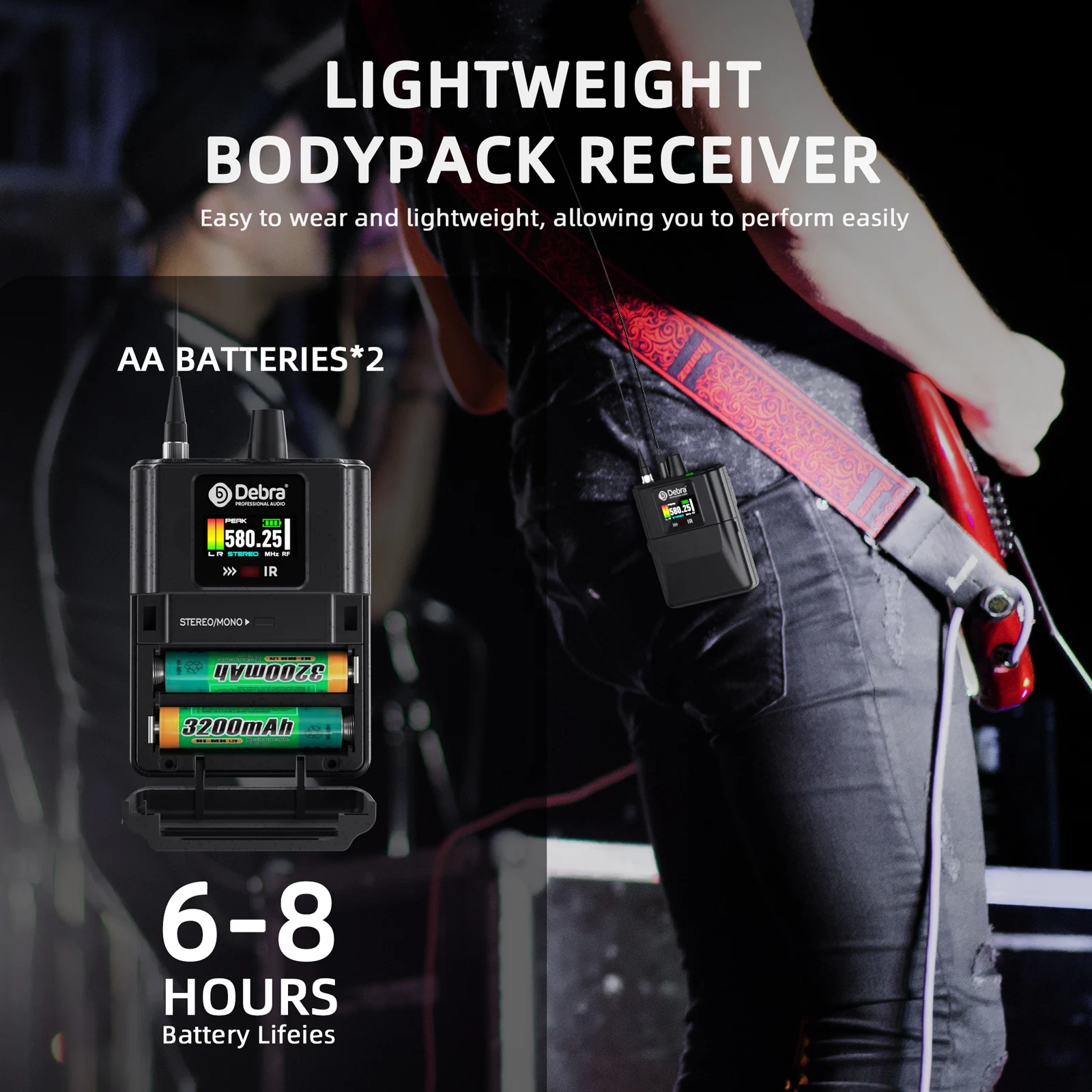 نظام الصوت اللاسلكي Debra M-PROI 560-690 ميجا هرتز بلوتوث 24 بت/44.1 كيلو هرتز 7 مللي ثانية نطاق تأخير 80 متر للاستوديو/الأداء المباشر