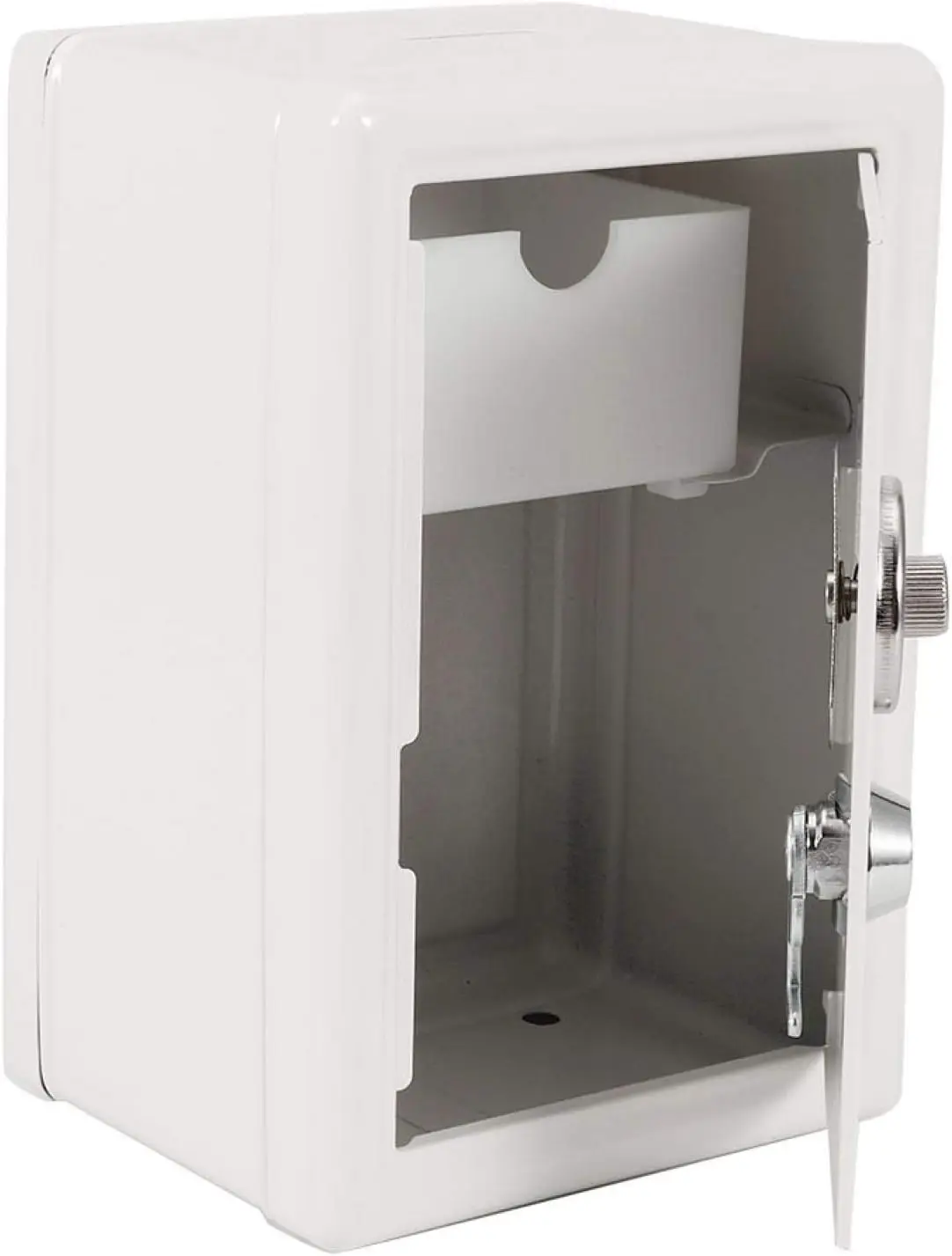 Caja de Seguridad para Dinero, Caja de Seguridad con 2 Llaves y Contraseña, Juguete Educativo para Ahorrar Dinero para Niños en Casa (Blanco)