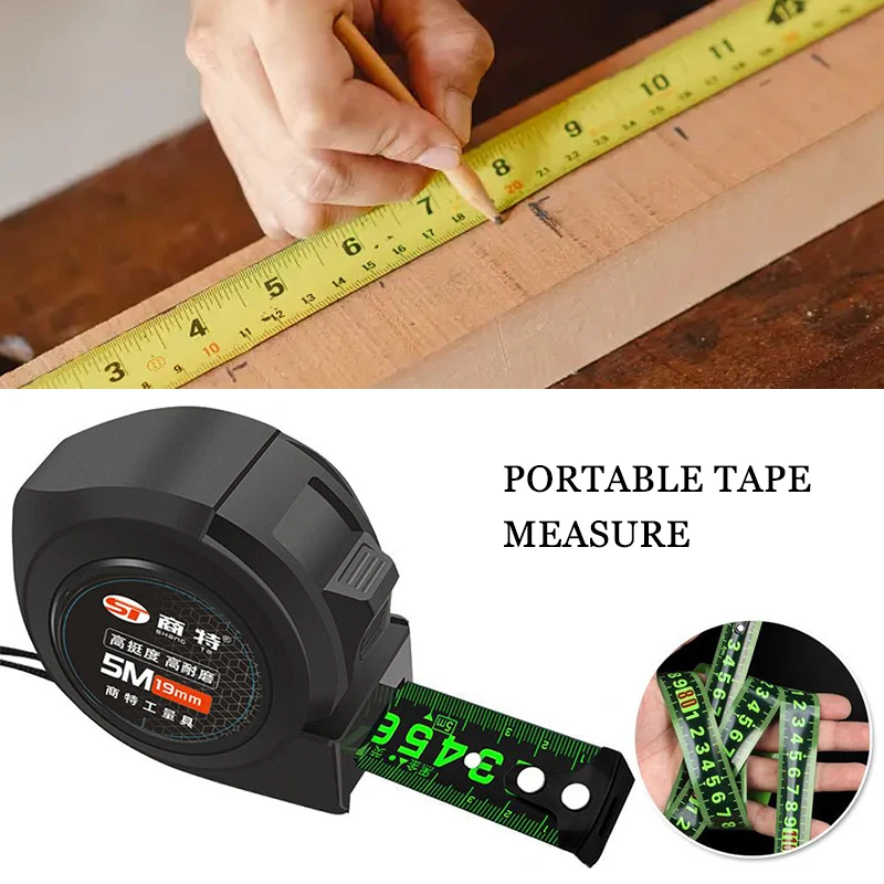 Steel Tape Measureindustrial Grade Wear-resistant Tape Measurethickened And Drop-proof Box Ruler