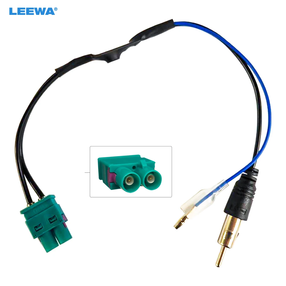 LEEWA 10PCS Dual FAKRA RF Radio Antenna Adapter With Amplifier For Volkswagen RNS510/RCD510/310/Golf/MK5/MK6/Passat B6/B7/Tiguan