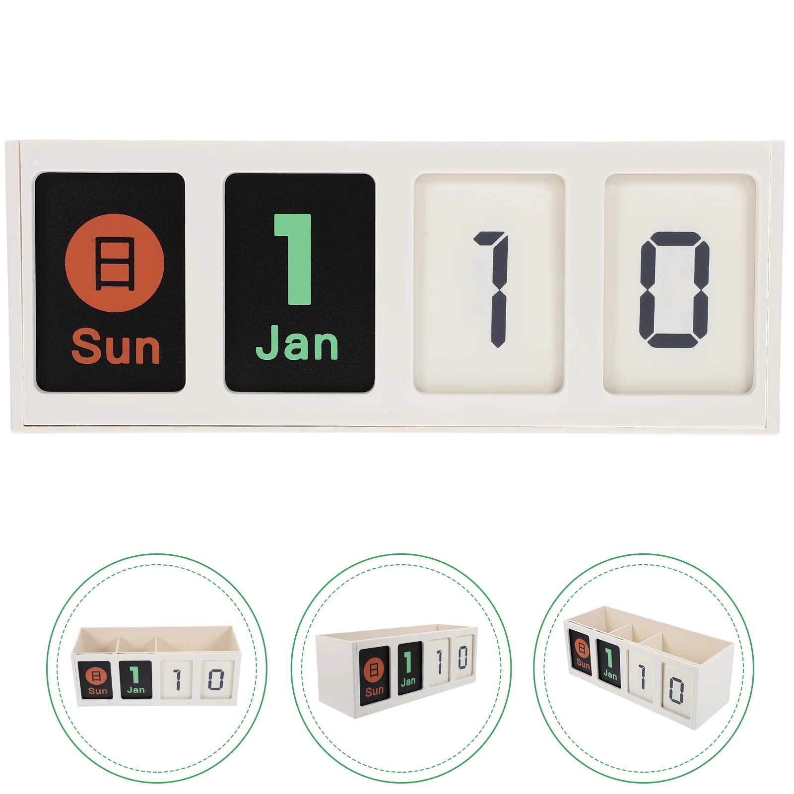 

Desk Calendar Pen Holder Pencil Aesthetic Perpetual Desktop Organizer Pp Multifunctional