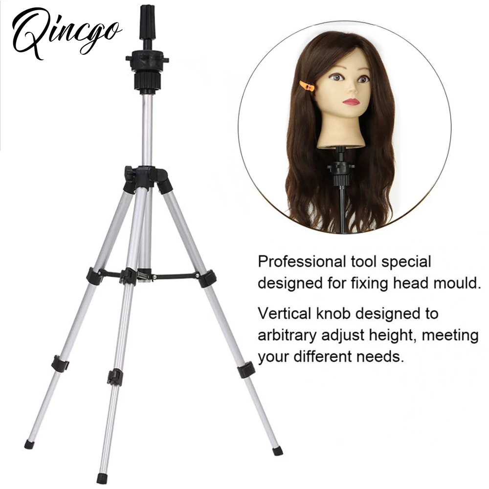 

Aluminum Wig Stand Tripod For Salon Professionals Adjustable Cosmetology Hairdressing Training Mannequin Head Wig Stand For Doll