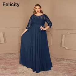Classic Plus Size Mother of the Bride Dresses 2025 A-Line Pleated Wedding Guest Dresses Lace Chiffon Sequins Vestidos de Gala