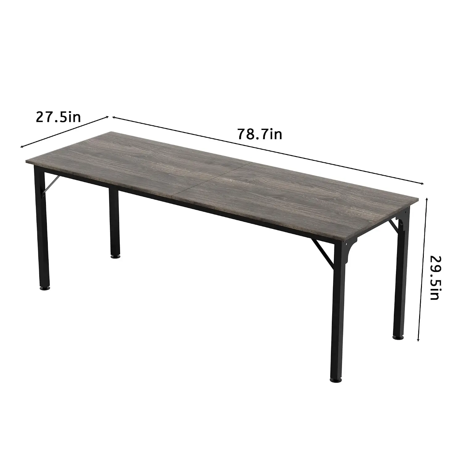 Extra Long Office Desk 6.5ft Large Computer Table Flexible Configuration Adjustable Footpads Stable 2 Person, Customized