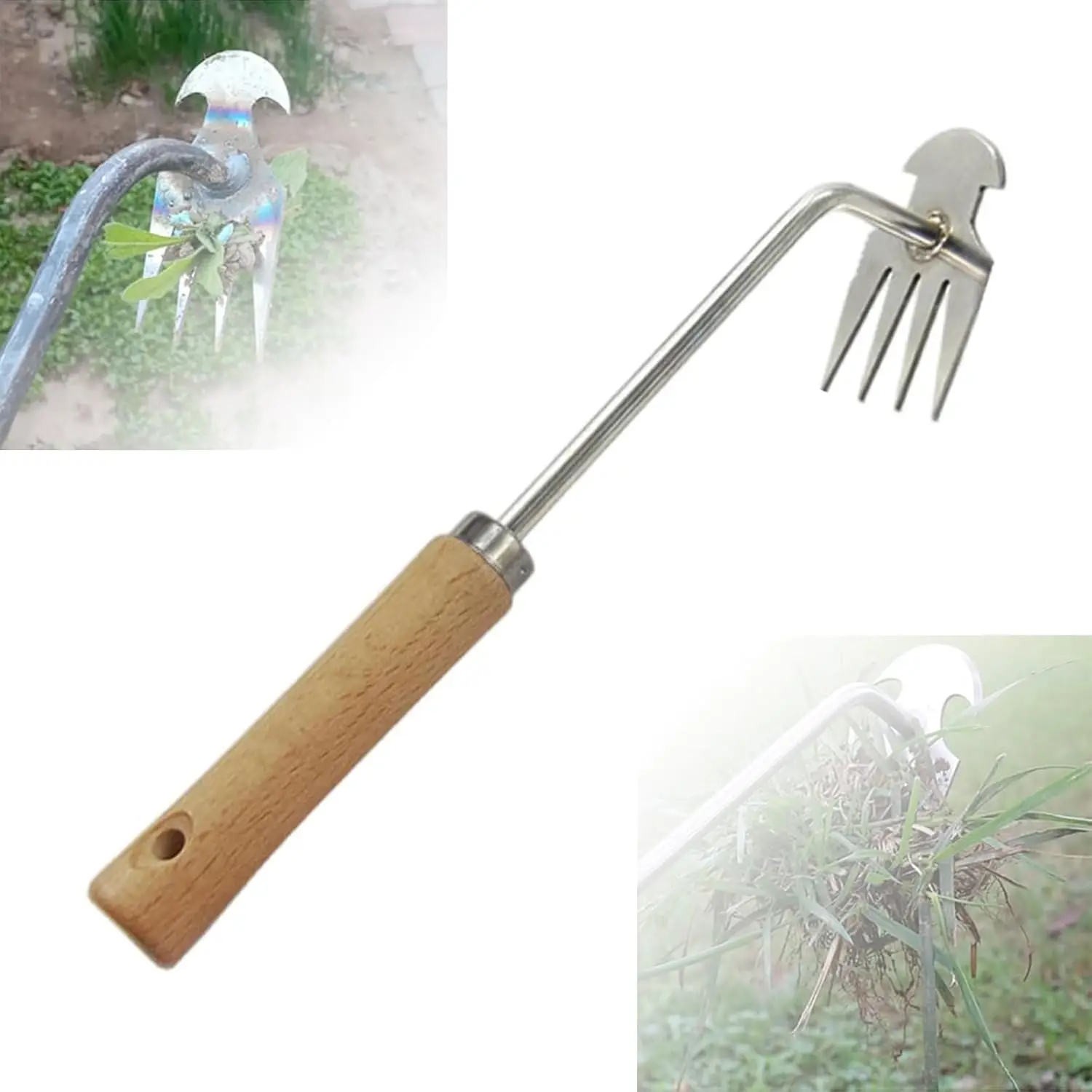 

Weeding Artifact Uprooting Weeding Tool Upgrade Weed Puller Tool Garden Weed Remover Tool 4 Teeth Stainless Steel Hand Weeder To