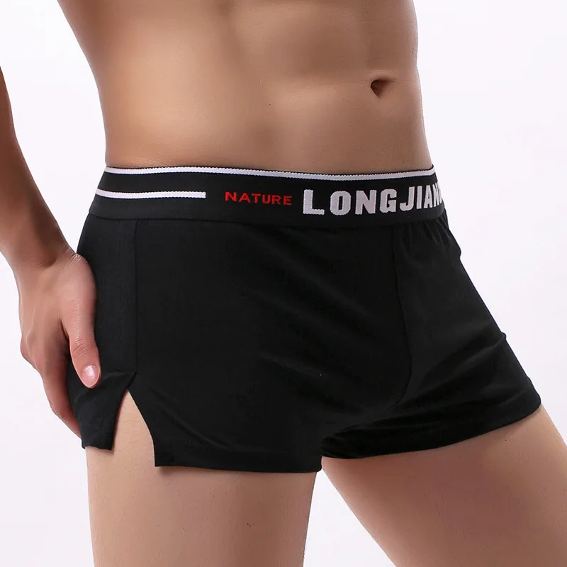 Sexy Mannen Ondergoed Katoen Boxer Shorts Homme Effen Soft Mid-Rised U Bolle Pouch Underpants Cueca Heren Pijl broek