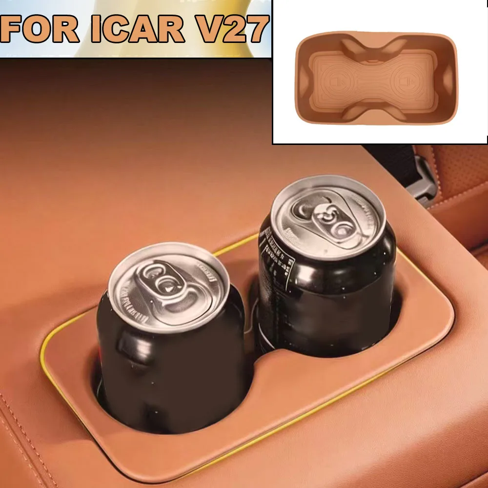 

Rear Seat Cup Holder Silicone Pad For Chery ICAR V27 2026-2027 Drink Holder Interior Slot Mat Modification Accessories
