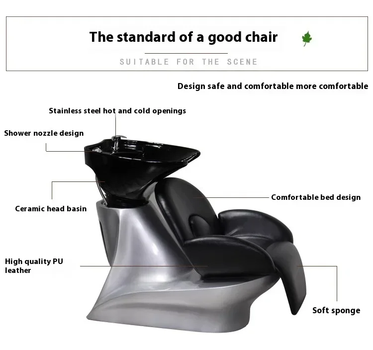new Shampoo Bed Lounge Unique Portable Shampoo Bed Trendy Modern Nordic Fashion Hair Ergonomic Cadeira De Barbearia Furniture