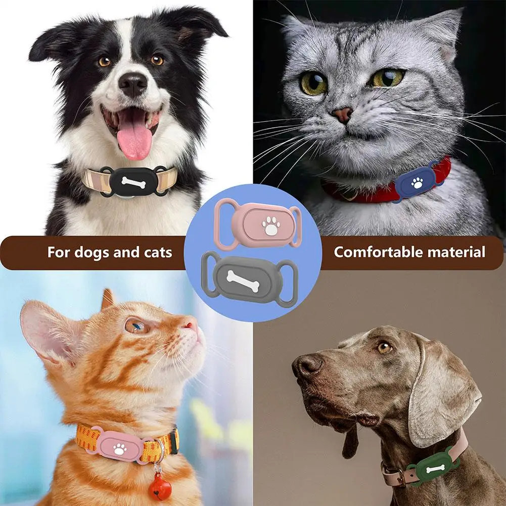 Dla Smarttag 2 Pet GPS Tracker Case Dog Cat Collar GPS Finder Bone Pattern Protective Silicone Case Dla Samsung Galaxy SmartTag2