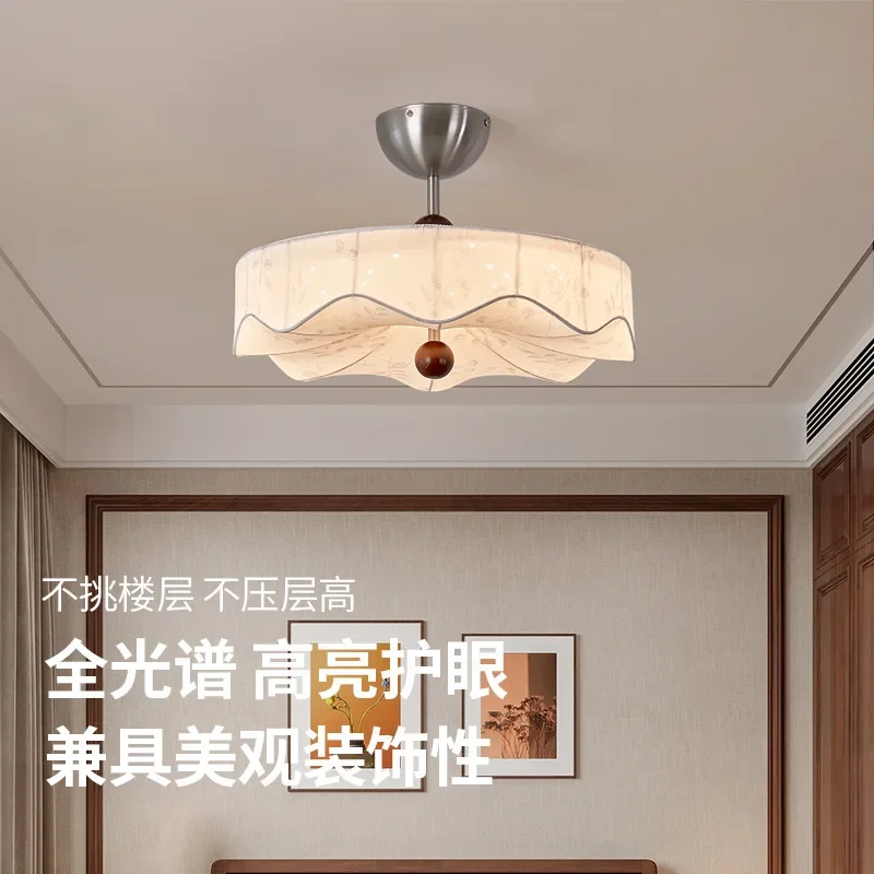 medieval bedroom ceiling lamp, retro walnut pattern study master bedroom lamp, full spectrum eye protection