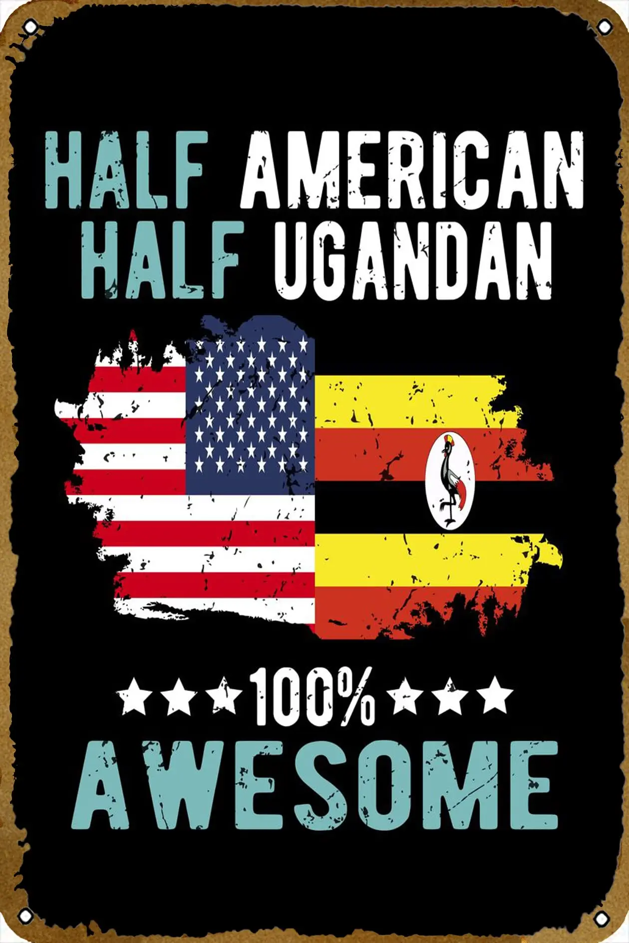 Ugandan Poster Retro Metal Tin Vintage Sign 12 X 8 Inch Home Bar Man Cave Wall Decor