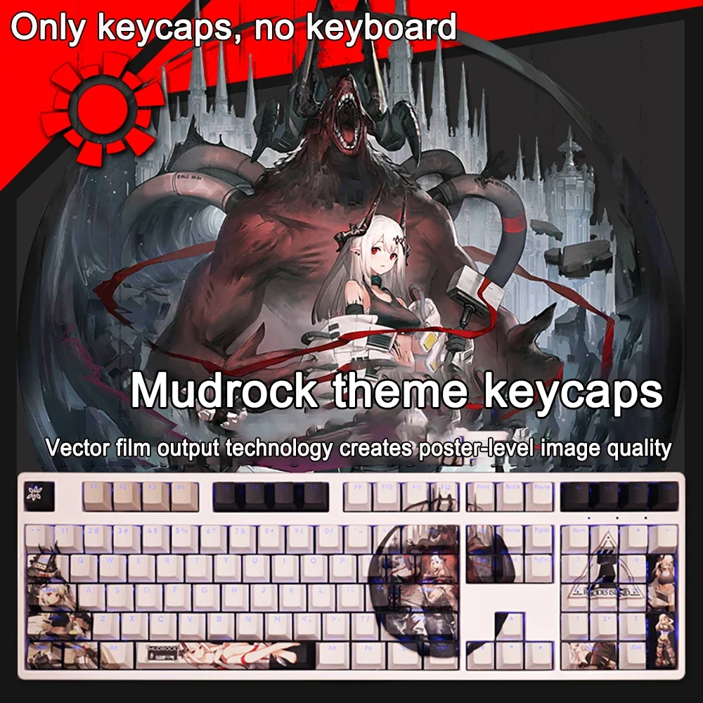 Game Arknights Honeyberry Alle Charaktere Tastenkappen PBT Dye-Sub Cherry Hintergrundbeleuchtete Tastenkappen Anime-Tastenkappen für ANSI 61 87 108 Layout – Detail 9