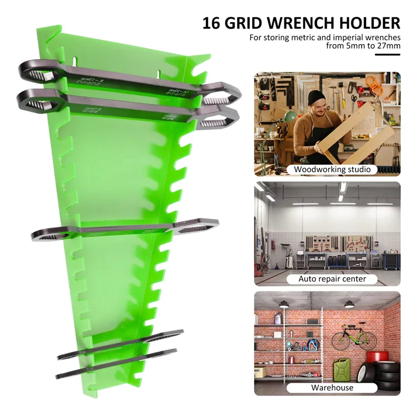 

A63K-2Pcs Wrench Organizer Wrench Storage Rack Plastic Spanner Tools Holders Wrench Holder Wrenches Keeper For 6-24Mm Wrench