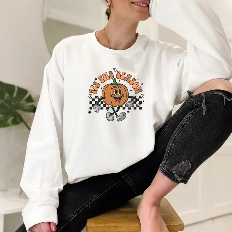 

Fall Sweatshirt, Fall Shirt Halloween Sweatshirt Fall Crewneck Fall Womens cute Vintage Casual Streetwear harajuku Drop Shippin