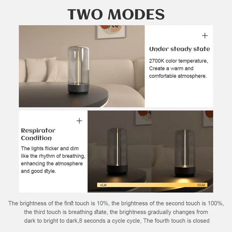 AUGE Creative Design Magnetic Light Cordless Minimalism Table Lamp Home Living Room Night Light Outdoor Camping Atmosphere Light