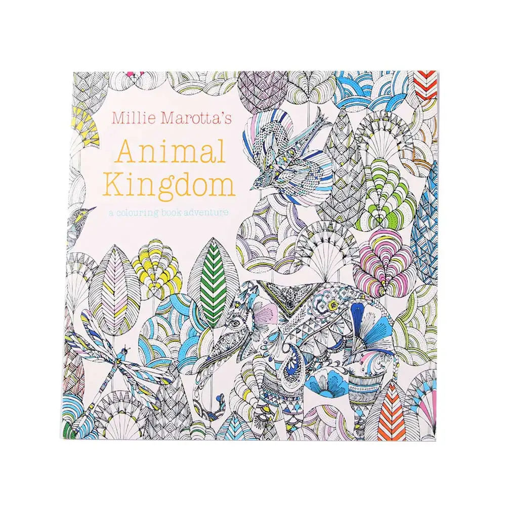 مملكة الحيوان الطبعة الإنجليزية تخفيف التوتر أنماط جديدة قتل الوقت الكتابة على الجدران اللوحة كتب رسمت باليد كتاب تلوين الرسم