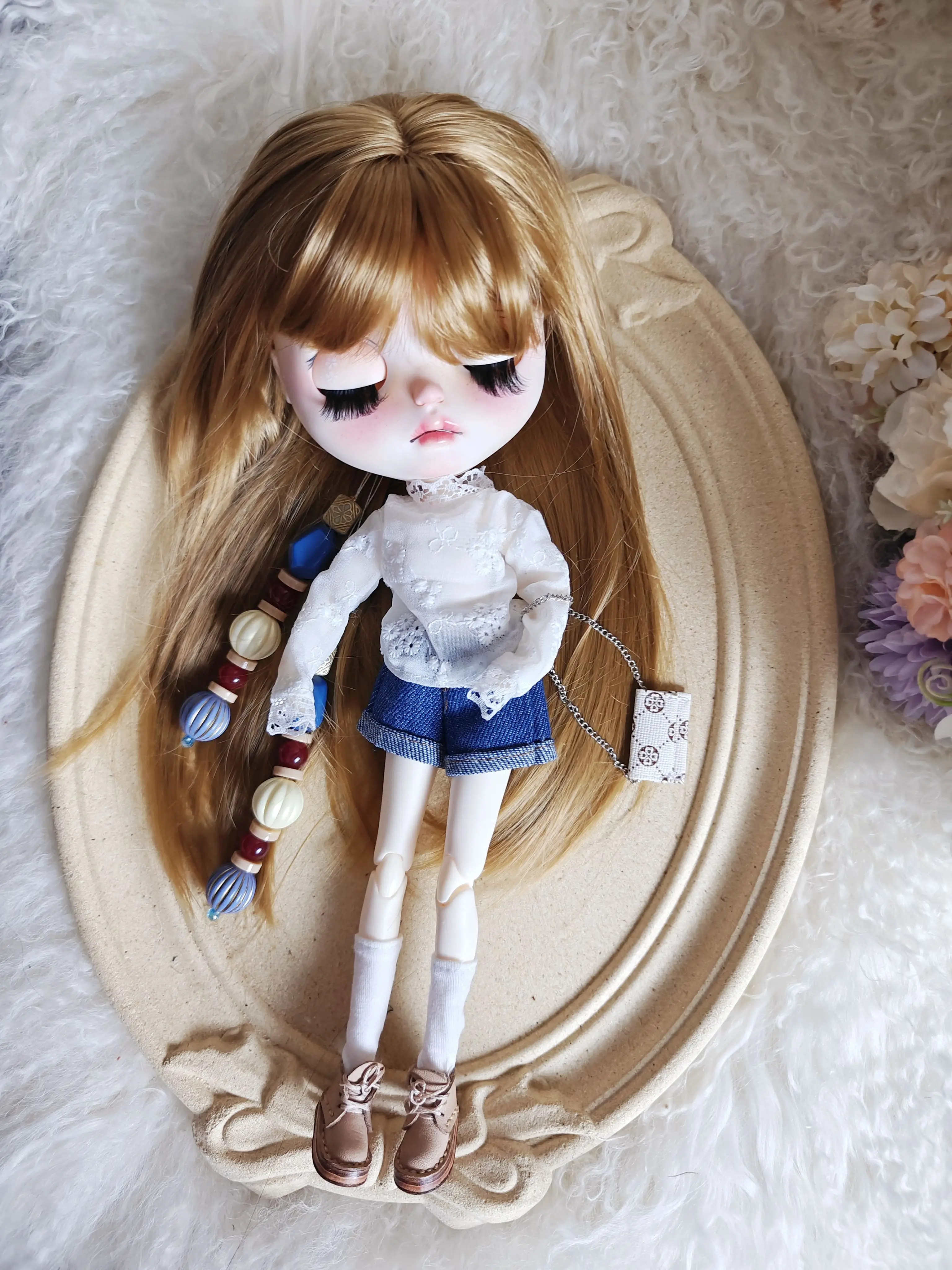 blythe dolls clothes Casual suit jeans set ob22 ob24  azone track suit handmade  doll clothes doll accessories
