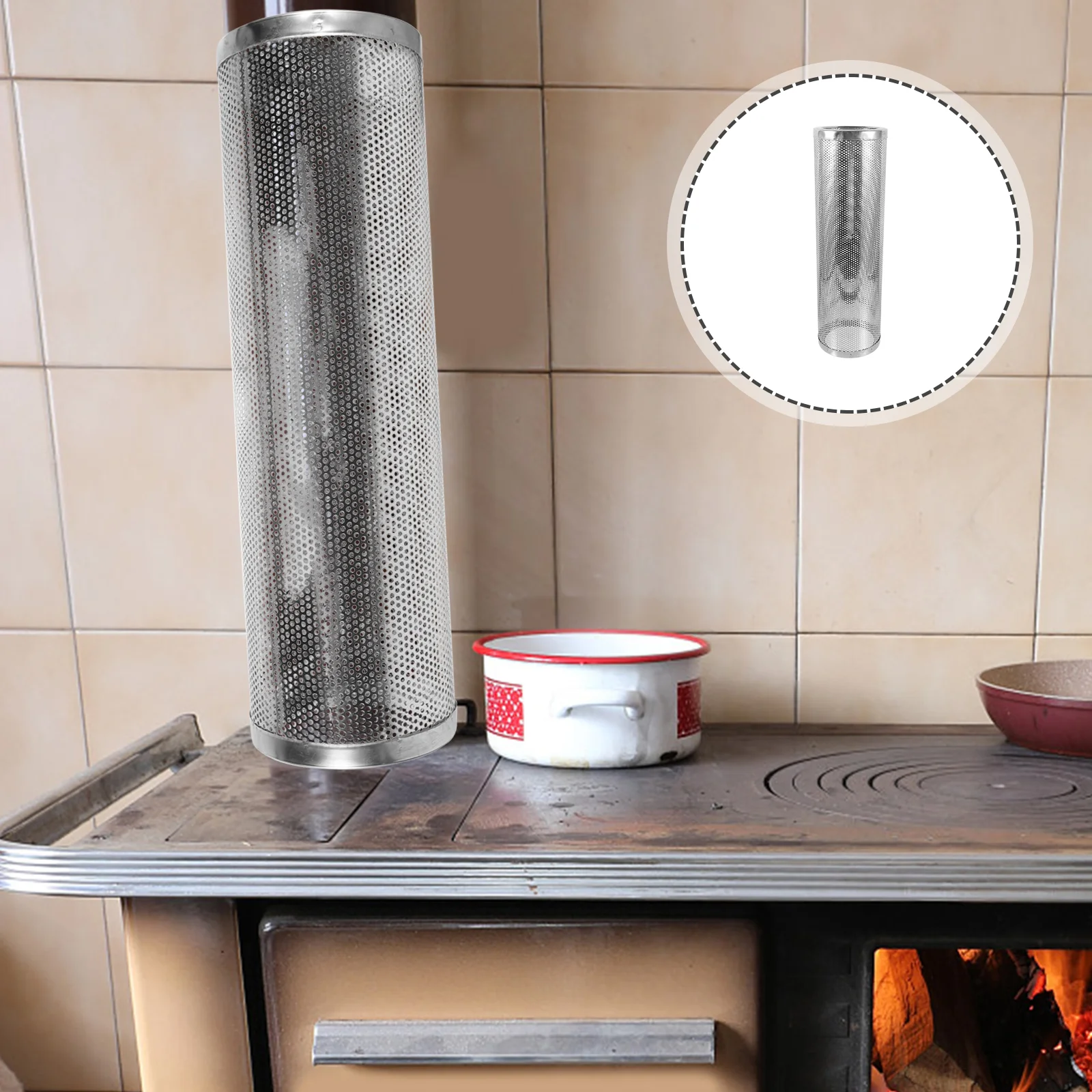 

Outdoor Chimney Stainless Steel Protective Mesh Cover Stove Pipe Guards Tube Covers Heat
