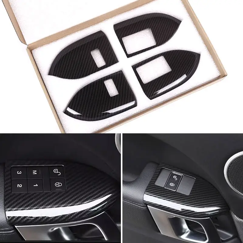 For Land Rover Range Rover Sport 2014-2017 Car Accessories Interior Door Armrest Child Safety Lock Frame Cover Sticker Trim