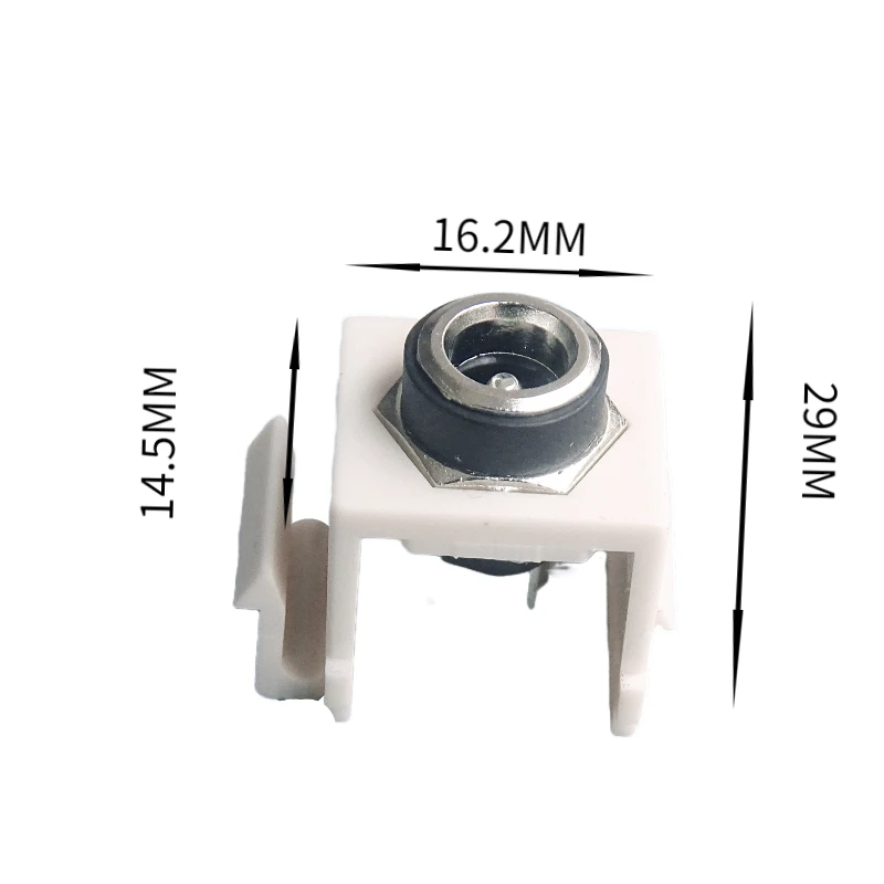 Conector de alimentación de 5,2 CC con soporte de hebilla para instalación de panel de pared, blanco y negro, 1 unidad