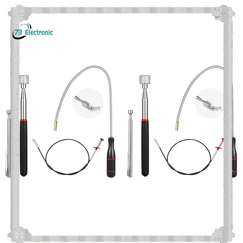 

24-часовая доставка, 8 комплектов телескопических магнитных инструментов, выдвижной магнитный телескопический инструмент для захвата, 1-15 фунтов и 23-дюймовый Bendab