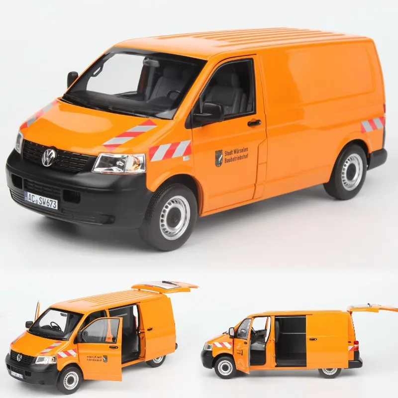 Modelo de Carro em Liga Metálica Diecast NOREV 1:18 VW T5 2003 Veículo Municipal Alemão