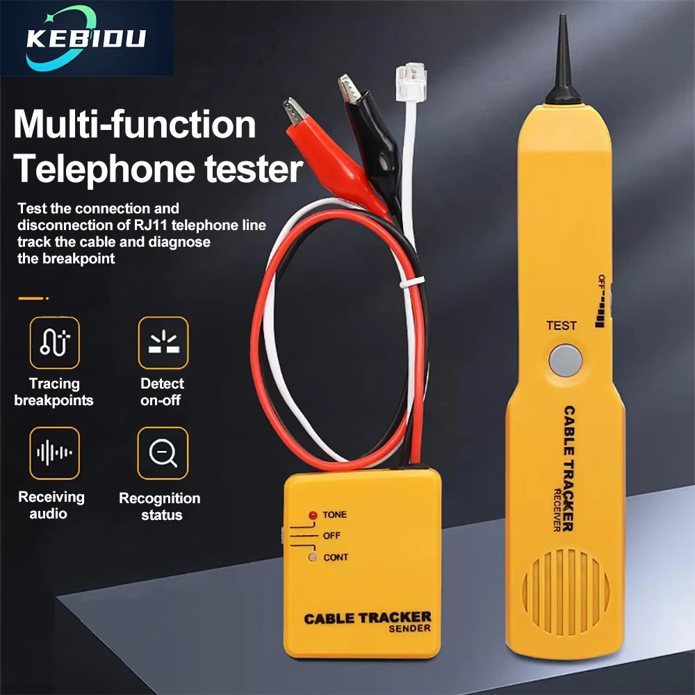 

Tracker Diagnose Tone Finder Telephone Wire Cable Tester Toner Tracer Finder Detector RJ11 Line Cord Tester Networking Tools Kit
