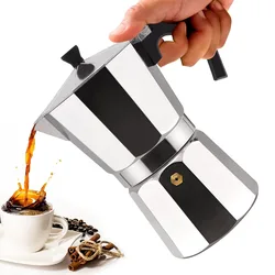 Aluminum Moka Pot Classic Stovetop Espresso Coffee Maker Coffee Kettle Tea Pot For Office Home Outdoor Camping Tableware