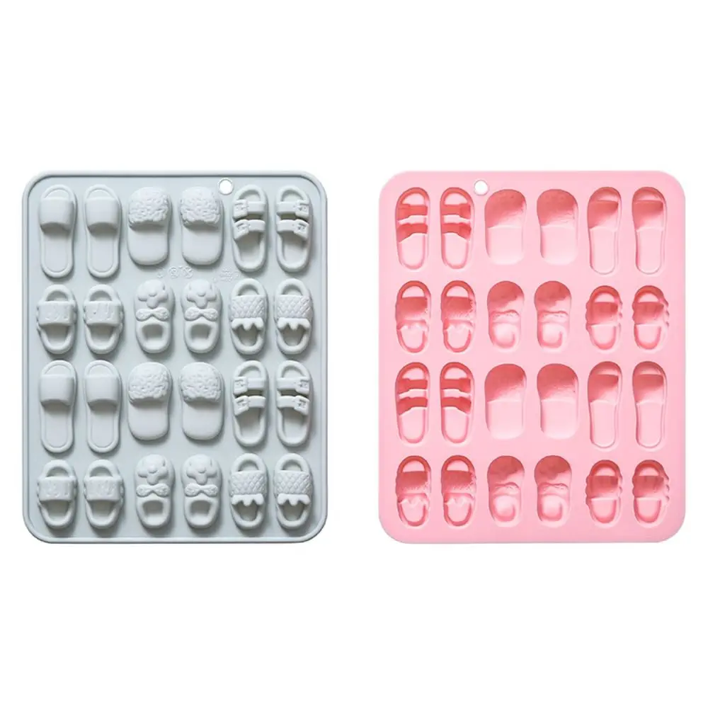 Durable 24 Cavity Chocolate Mold Silicone Slipper Shape Cake Decorating Mold DIY Baking Mold