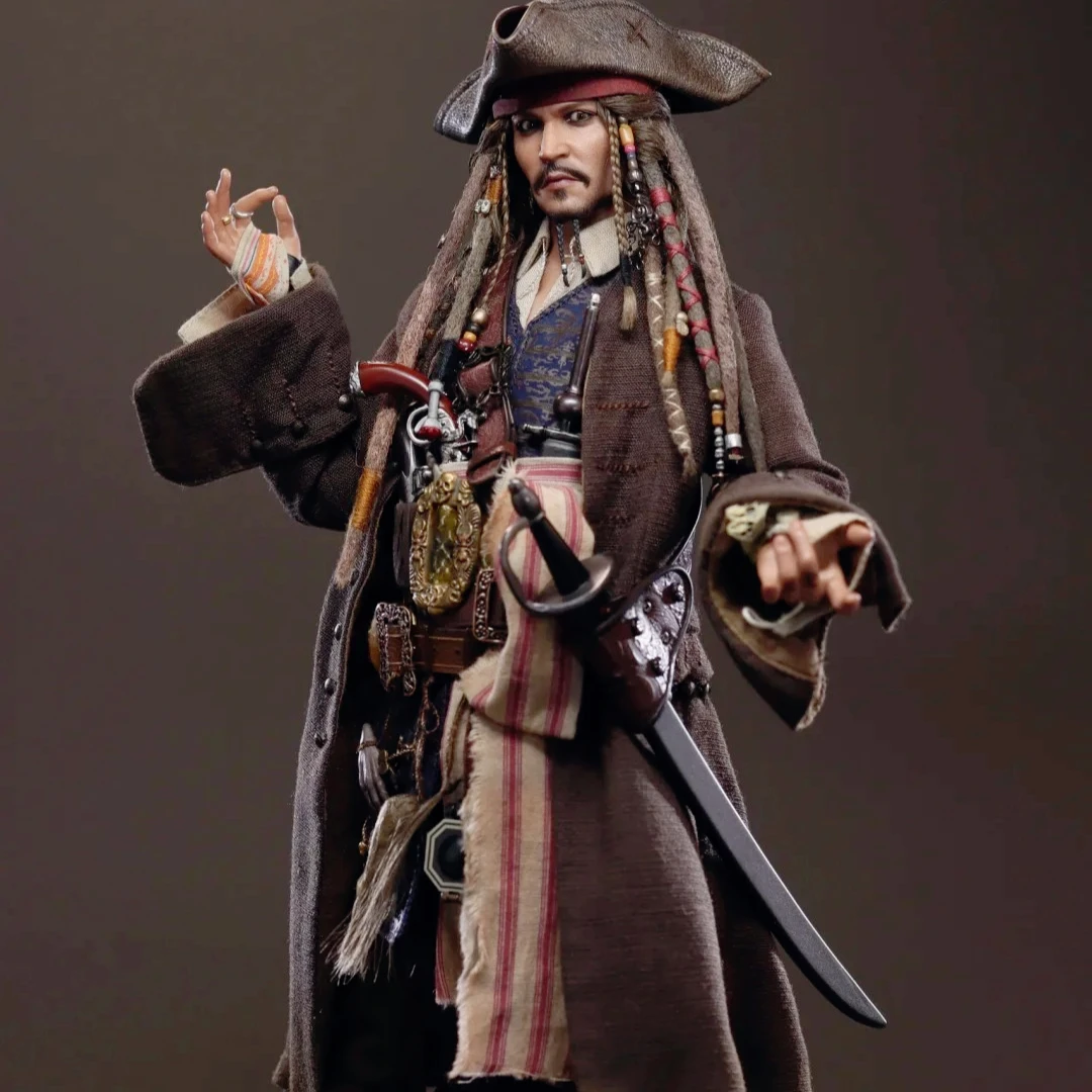 HOTTOYS HT 1/6 Fluch der Karibik Jack Sparrow DX37/DX38/DX39AE Haartransplantationsversion Actionfigur Sammlung Modellspielzeug