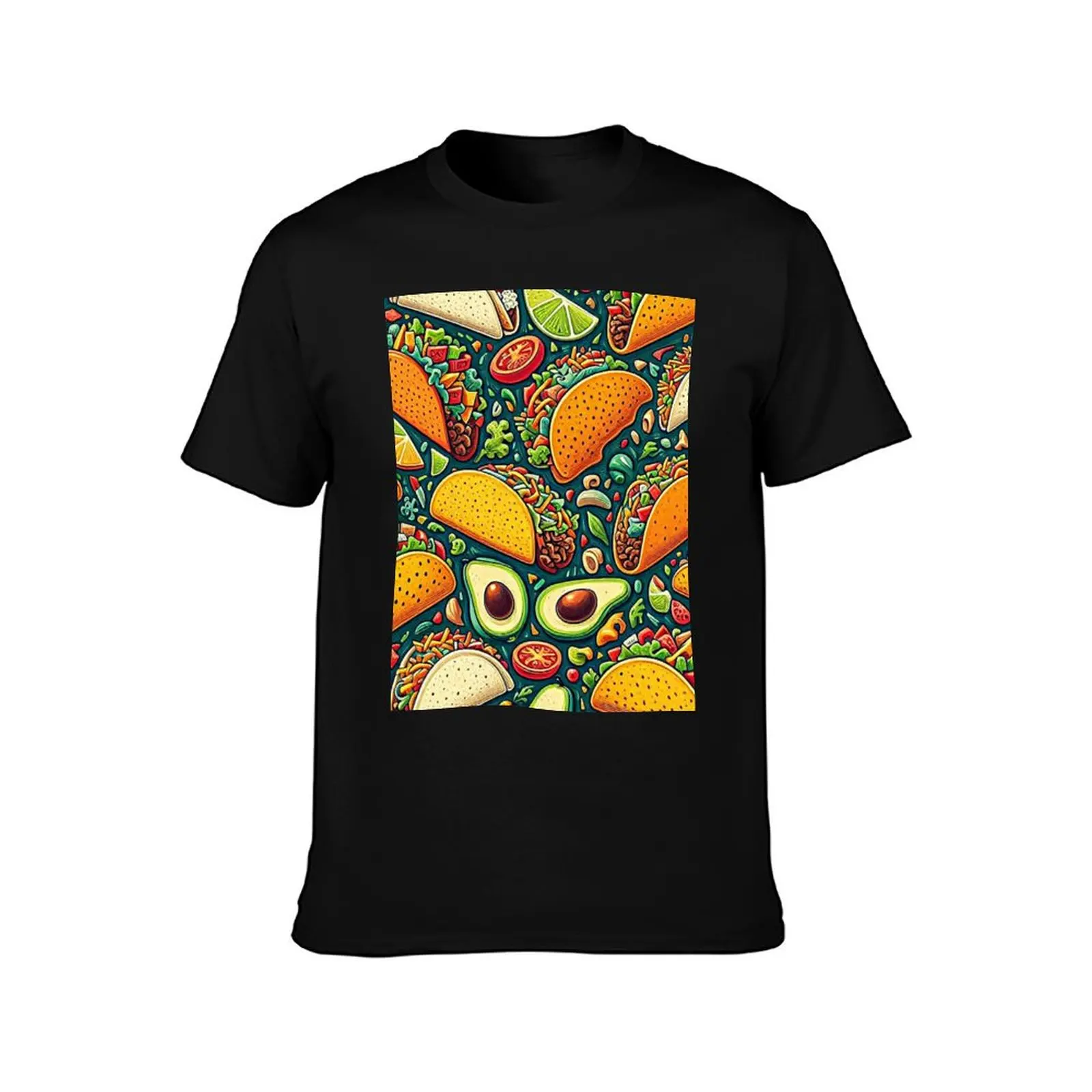 Tacos pattern, perfect for binge or movie night 2 T-Shirt man t shirt cotton high quality T-Shirt