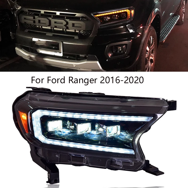 Car Headlight Assembly For Ford Ranger headlight 2016-2021 Car Front Light Plug&Play Auto LED Head Lamp System