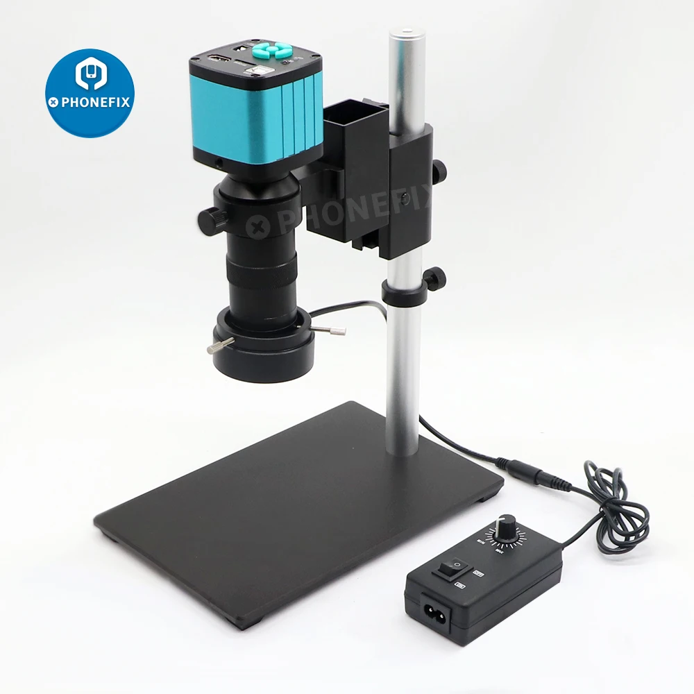 Electronic Digital Microscope 48MP 4K Camera Microscope Magnifying Glass C-Mount Lens 40LED Light for Mobile Repair Magnifier