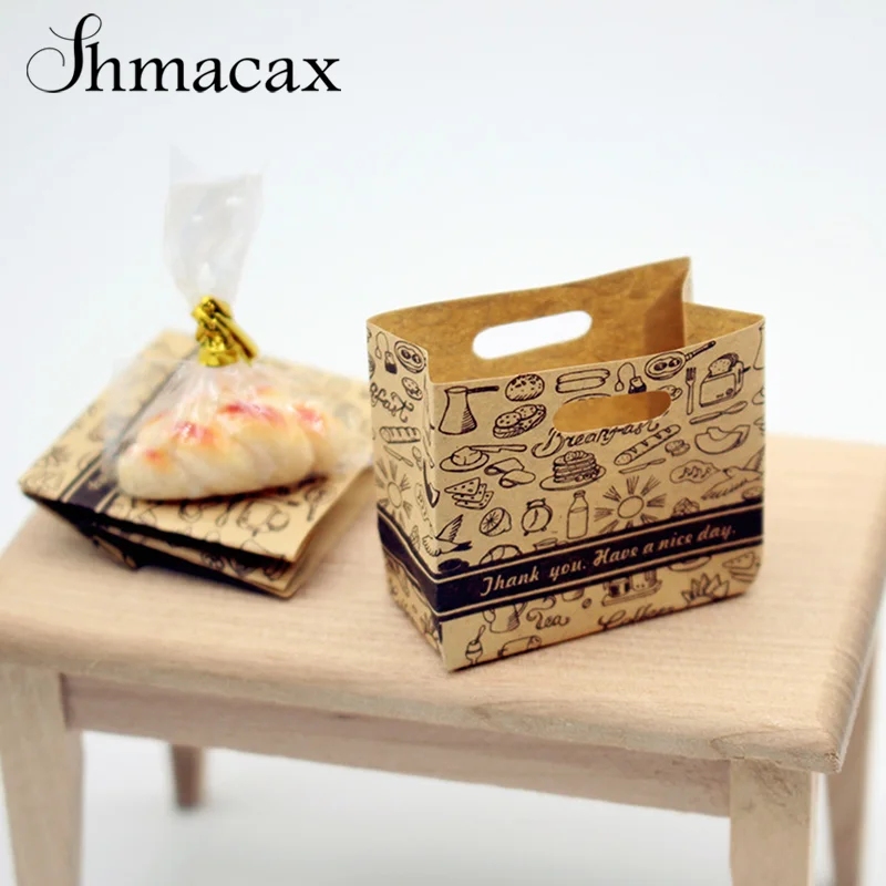 Dollhouse Packaging Bags, Cowhide Baking Bags, Accessories, Miniature Food Play Scene Models, Shooting Props