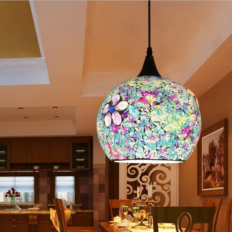 

Mediterranean color shell small chandelier restaurant corridor bar Bohemia creative led Chandelier free shipping