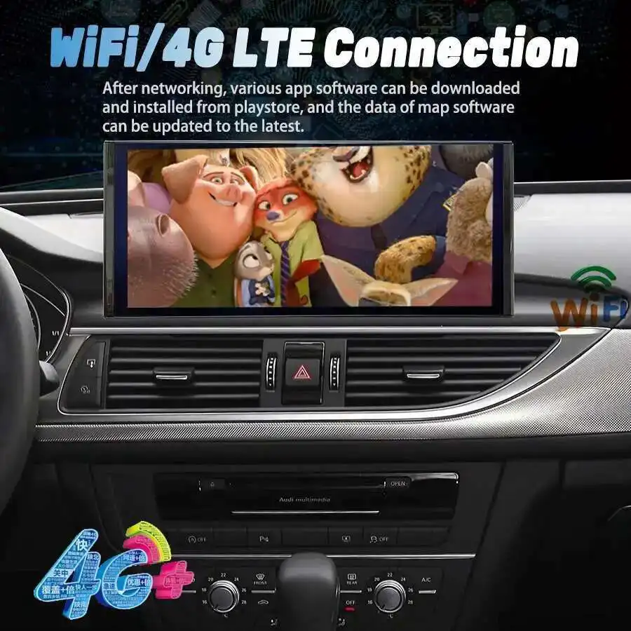 12.3 "10.25" راديو السيارة ل 2012-2015 أودي A6L أندرويد شاشة لاسلكية CarPlay نظام تحديد المواقع واي فاي السيارات مشغل وسائط متعددة عرض رئيس وحدة #6