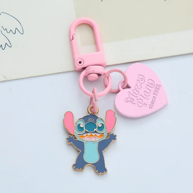 Anime Lilo & Stitch Keychain Cartoon Figure Stitch Angel Badge Pendant Cute Jewelry Accessories Car Backpack Key Holder