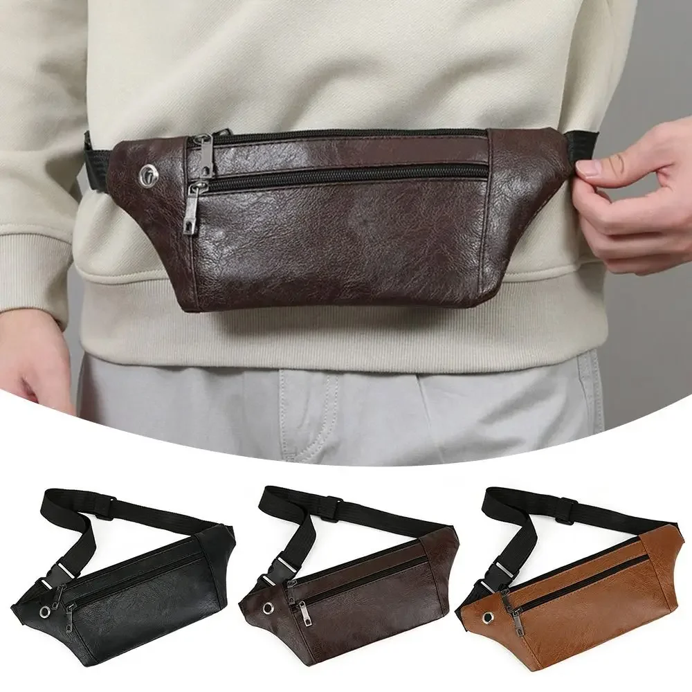 Fashion Waterproof Waist Bag Wear-Resistant Multifunctional Phone Bag PU Sports Bag