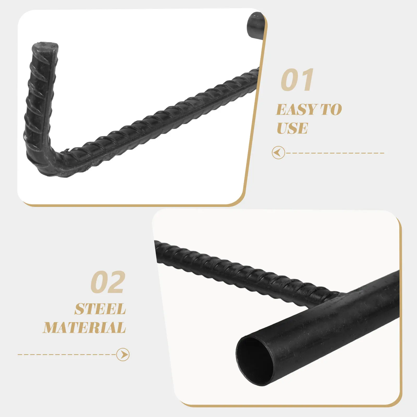 T-Shaped Manhole Cover Hook Stainless Steel Lifting Tool with Ergonomic Plastic Handle for Sewer Outdoor