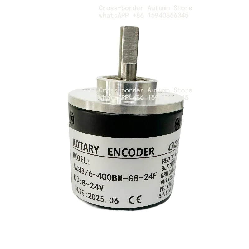 38mm 6mm Shaft Rotary Encoder AB Phase NPN Output 100~2000P/R DC8-24V Industrial Pulse Position Encoder