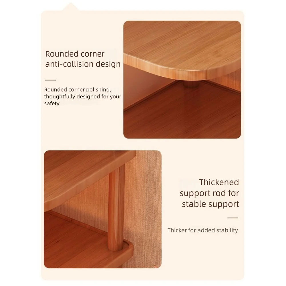 

2/3/4 Tier Desktop Corner Stand Stackable Space Saving Wood Book Shelf Vertical Design Large load Bearing