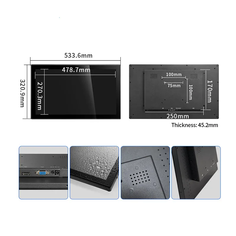 

11.6 13.3 15 15.6 17 18.5 19 21.5 Inch Touch Screen Mon itor Open Frame TFT Embedded Panel Waterproof Industrial LCD LED Display