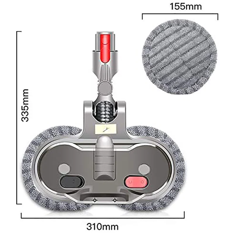 Elektrischer Reinigungsmoppkopf für Dyson V7 V8 V10 V11 Akku-Staubsauger Nass- und Trockenmopp-Reinigungskopf mit Wassertank