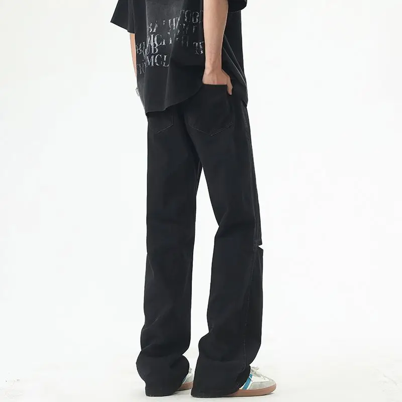 Broken Hole Jeans Men's Spring And Autumn New Trendy Brand American Straight Tube Loose Casual Long Pants