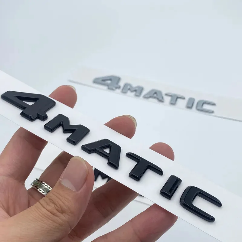 Black Silve Letters E200 E260 E300 E400 E220d E350e E300de 4Matic ABS Emblem for Mercedes Benz W213 Car Trunk Logo Sticker