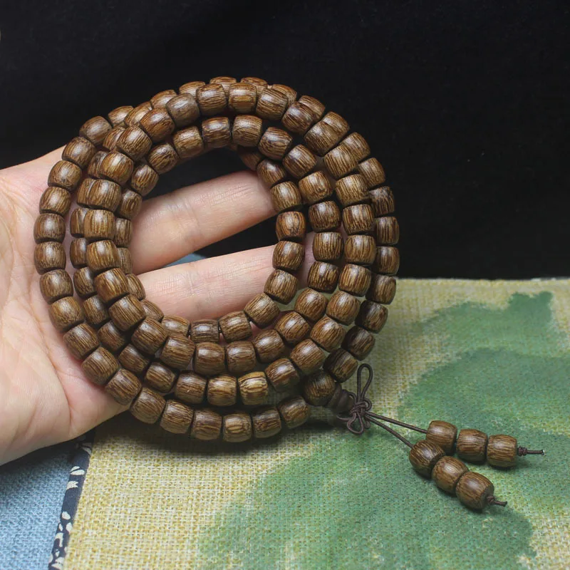 8mm Agarwood Apple Bead Bracelet Wooden Buddhist Prayer Beads for Men and Women Decorative Jewelry