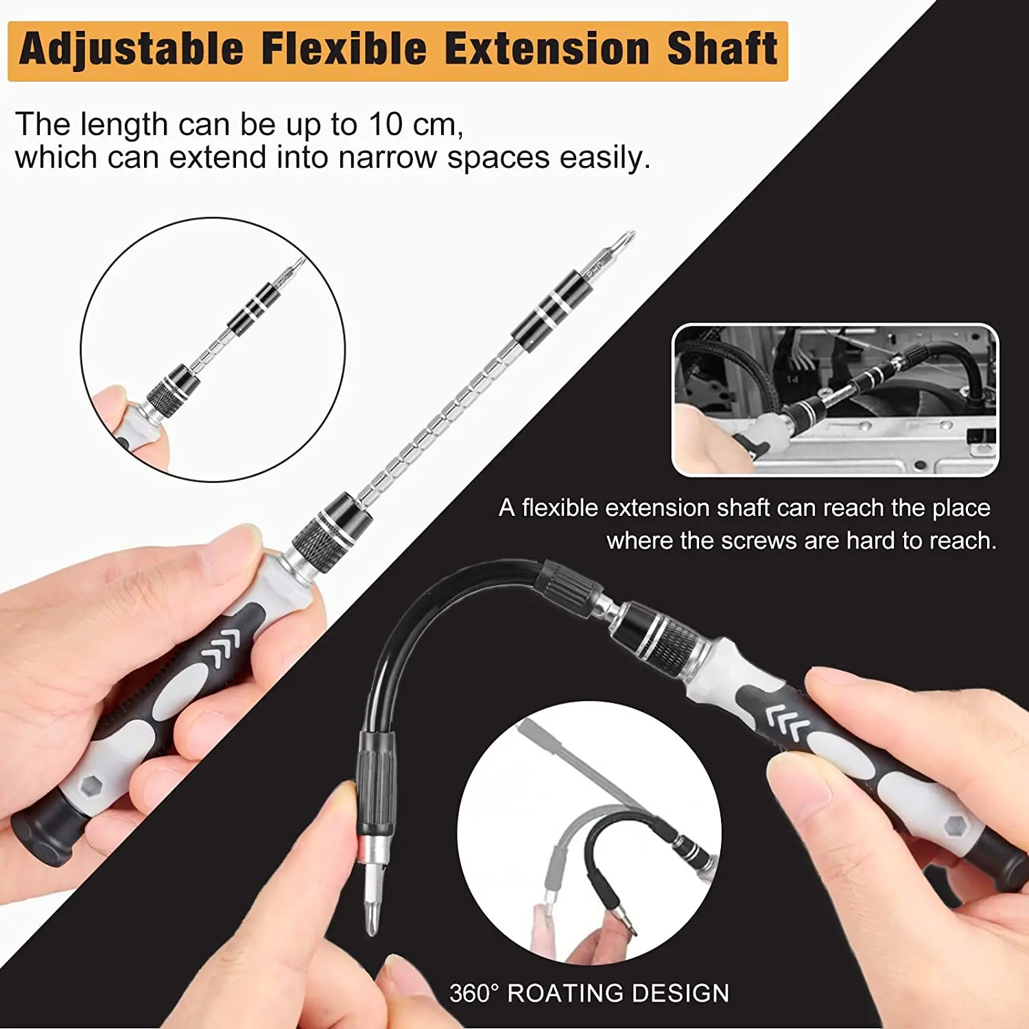 Jeu de tournevis de précision, Kit d'outils de réparation 138 en 1 avec 117 bits, Compatible pour ordinateur portable, PC, tablette, iPhone,iPad et électronique