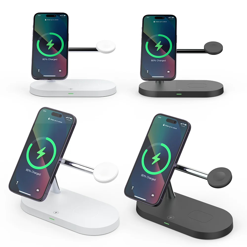 5 in 1 QI Wireless Charger For iPhone 15 14 13 12 Pro Max Magsafe Magnetic Fast Charging Station For Apple Watch Airpods Pro 2 3